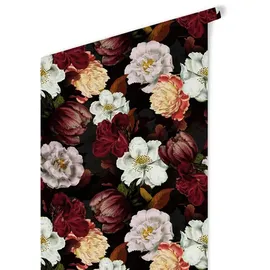 wall-art Vintage Vliestapete 0,48 m x 5,28 m 0 g rot/schwarz/mehrfarbig