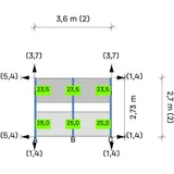 K2 S-Dome 6.10 Montagesystem (1-seitige Modulausrichtung Süd) 2 Reihen 2 Module