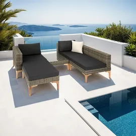 Tectake Konstanza Loungeset beige/grau