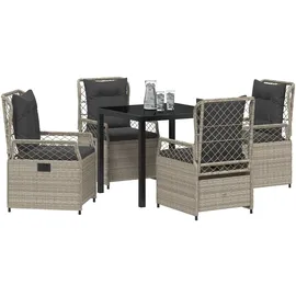 vidaXL Garten Essgruppe 5 pcs Hellgrau Poly-Rattan