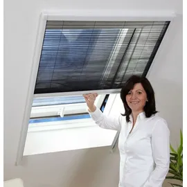 hecht International Insektenschutz Dachfenster Plissee 110 x 160 cm Weiß