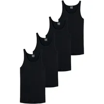 SCHIESSER Unterhemd 4er Pack Schwarz