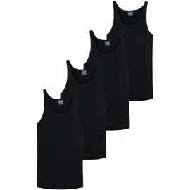 SCHIESSER Unterhemd 4er Pack Schwarz