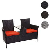 Mendler HWC-E24 132 x 55 x 84 cm schwarz/terracotta inkl. Tisch