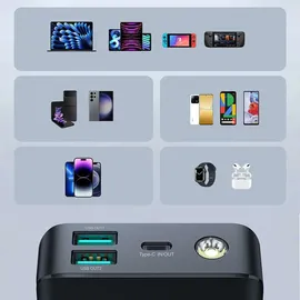 Joyroom Powerbank Joyroom JR-PBF02 30W 20000mAh + USB-A - USB-C Kabel 0,25m - Schwarz