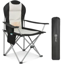 HOMECALL Campingstuhl Hochlehner Weiß/Schwarz