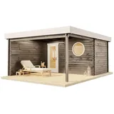 FinnTherm Gartensauna Cubus-70 Royal Naturbelassen 411 x 549 cm Wandstärke 70 mm