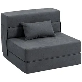 Homcom Schlafsessel HOMCOM Polyester 80 x 15 x 210 cm Dunkelgrau mit Kissen