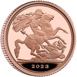 Gold Quarter Sovereign "Krönung Charles III."