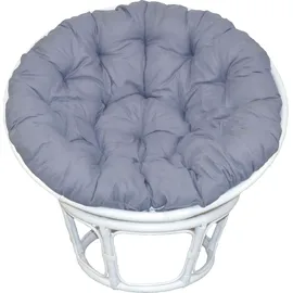 Home Affaire Relaxsessel Handgeflochten 100 x 60 x 100 cm Grau/Weiß mit Kissen