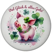 Speecheese Glücksschwein Magnet rund Glücksschwein Magnet rund Kleeblatt Pflanze