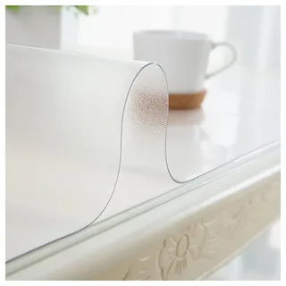 Tischschutzfolie Transparente,Tischdecke,Tischfolie Einseitig Matt Keine Blasenbildung,Schutzfolie 1.5mm/2mm/3mm für Glastisch,Abwischbar Tischschutz