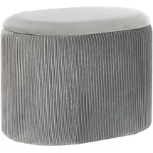 Beliani Pouf mit Stauraum Stoff 55 x 41 x 35 cm Hellgrau