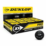 Dunlop Sports Squashbälle Pro doppelGelb, 12 Stück, Offizieller Turnier-Squashball, Schwarz
