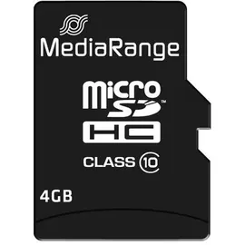 MediaRange MR956 microSDHC Class 10 + SD-Adapter 4 GB