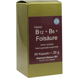 Vitamin B12 + B6 + Folsäure ohne Lactose 90 St Kapseln