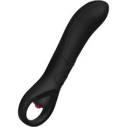 G-Spot Silikon-Vibrator mit Haltering, schwarz