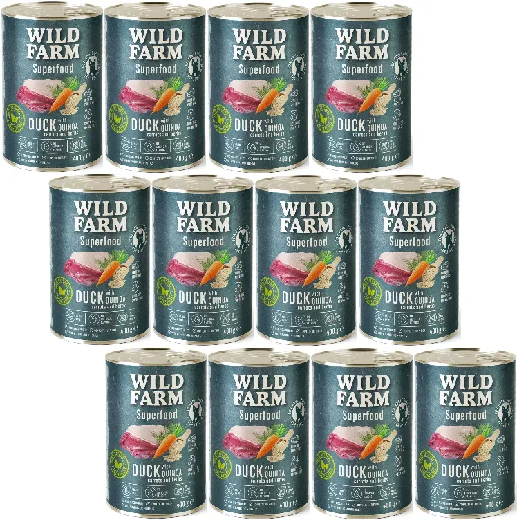 Wild Farm Superfood Duck 12x400g getreidefreies Hundefutter