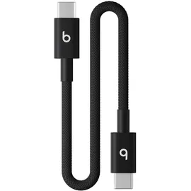 Beats USB-C auf USB-C Gewebtes Kabel 20 cm kompatibel mit Apple Power-Schwarz