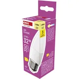 EMOS LED Lampe Candle, 2,5W Ersatz für 32W Glühbirne, Kerzenlampe mit E27 Sockel, Helligkeit 350 lm, Warmweiß 2700 K, 30000 h Lebensdauer, CRI min. 80, 240° Abstrahlwinkel