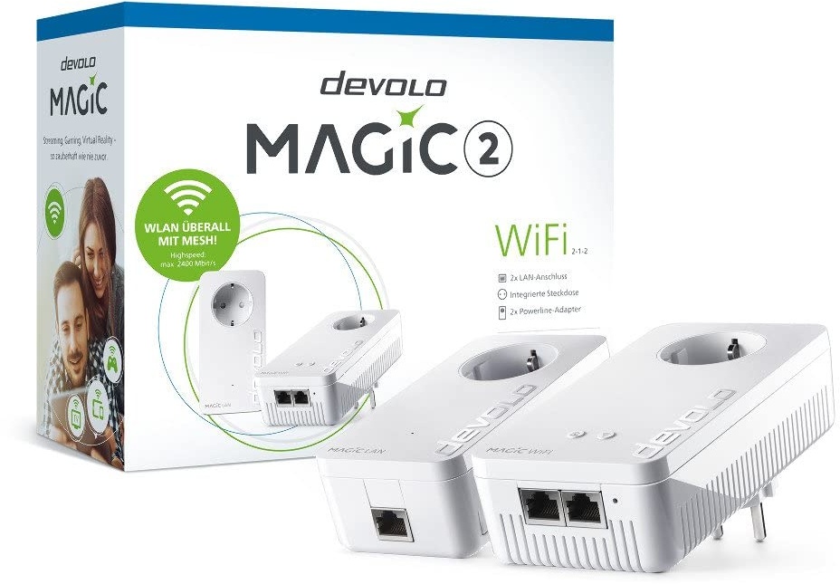Devolo Magic 2 WiFi Starter Kit 2-1-2 (1xWiFi+1xLAN 2400mbps Powerline Adapter)