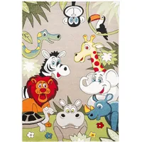 Pergamon Kinder Teppich Faro Safari Bunt Tiere Bunt 140x200cm