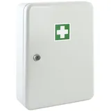 HMF Verbandschrank 10732-07, leer, Stahl, weiß, 32 x 23 x 9,5 cm, lichtgrau -