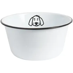 IB Laursen Fressnapf für Hunde Emaille, Ø22 x H11 cm, weiss, groß