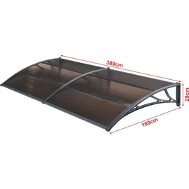 [en.casa] Vordach Mellerud 300 x 100 cm braun