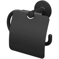 Lenz Toilettenpapierhalter mit Deckel schwarz