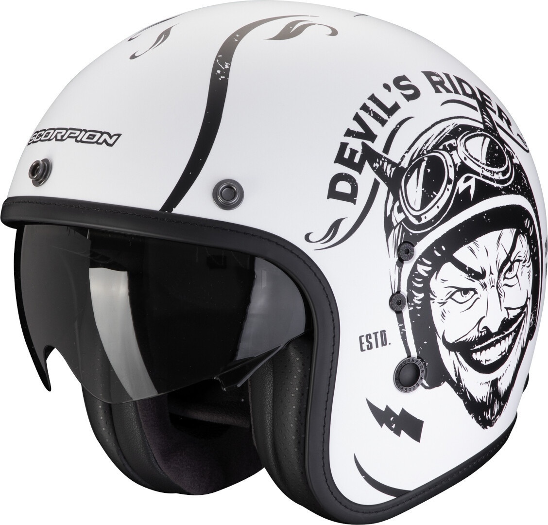 Scorpion Belfast Evo Romeo Jet Helm, zwart-wit, XL