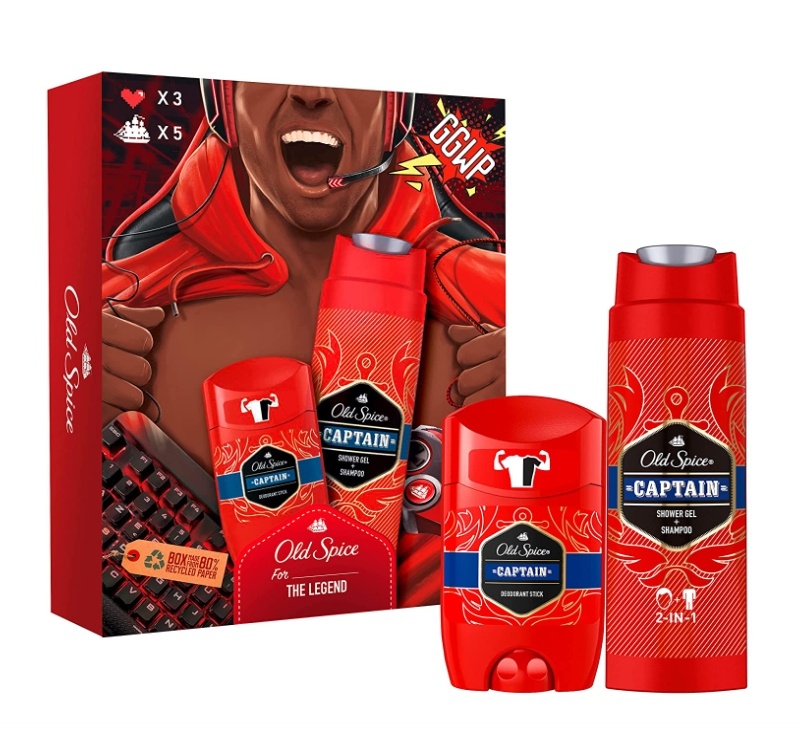 Old Spice Captain Set Holzfaß AS/Deo/Duschgel