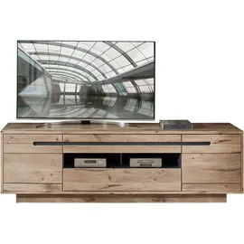 Innostyle Wohnwand INNOSTYLE "BELLANO", braun (außen viking oak nature nb, innen graphit nachbildung), B:332cm H:186cm T:44cm, Glas, Holzwerkstoff, MDF, Kastenmöbel-Sets, Wohnwand, inkl. LED-Beleuchtung