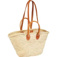 Marrakesch Orient & Mediterran Interior Ibiza Korbtasche Shopper Leder Beige/Braun