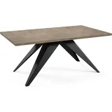 FURNLUX Esstisch Vento Grau Und Schwarz 80cm / Hauptfarbe: Grau / Abmessungen: 80 x 76 x 240 cm - Grau