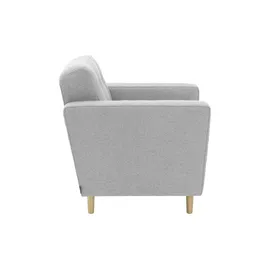 Max Winzer Sessel Jasmin Flachgewebe 75 x 81 x 83 cm Hellgrau mit Kissen