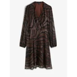 bonprix bedrucktes Chiffonkleid, braun, 52