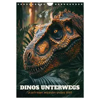 Calvendo Dinos unterwegs: Urzeitriesen erkunden unsere Welt (Wandkalender 2026