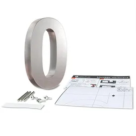 Longlife LED Hausnummer 0 Edelstahl V2A Weiß