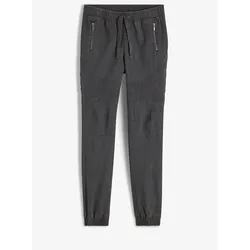 bonprix Hose mit Biker- Details, grau, 42, mit Baumwolle