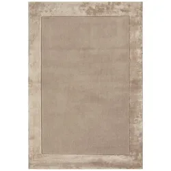 KADIMA DESIGN Wollteppich mit Viskose-Akzenten uni | 120x170 cm | Beige | Handgemacht | Pflegeleicht