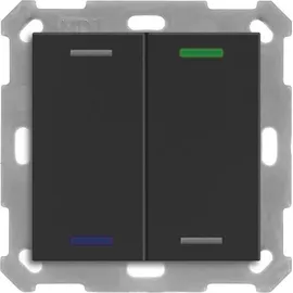 MDT KNX Taster Light 55 2-fach RGBW, Temperatursensor, Neutral