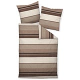 JANINE Bettwäsche-Set MOMENTS Mako-Satin (240x220+2x80x80 cm) caramel/walnuss