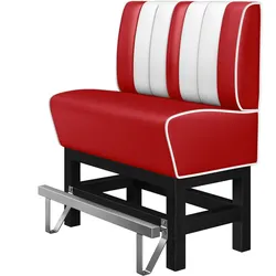 Diner Hochbank | Rot | B:H 100 x 133 cm | Gestreift | Leder | American Diner Möbel, American Hochbank, Thekenbank