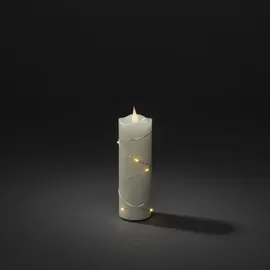 Konstsmide LED Echtwachskerze Höhe 15 cm weiß