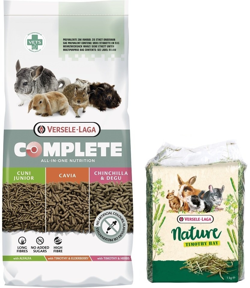 VERSELE-LAGA Cavia Complete All in One Herbiovores 8 kg + Timothy Hay 1 kg