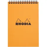 Rhodia 16500C Notizblock Note Pad (mit Doppelspirale, DIN A5, 80 g, 14.8 x 21 cm, 80 Blatt) 1 Stück orange