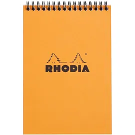 Rhodia 16500C Notizblock Note Pad (mit Doppelspirale, DIN A5, 80 g, 14.8 x 21 cm, 80 Blatt) 1 Stück orange