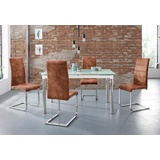 my home Essgruppe »Nelson/Cosy«, (Set, 5 tlg.), mit 4 Stühlen, Tisch ausziehbar, Breite 140-200 cm,