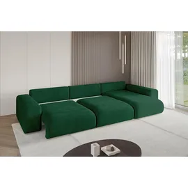 altdecor Ecksofa Cord mit Schlaffunktion 2-Sitzer Grün